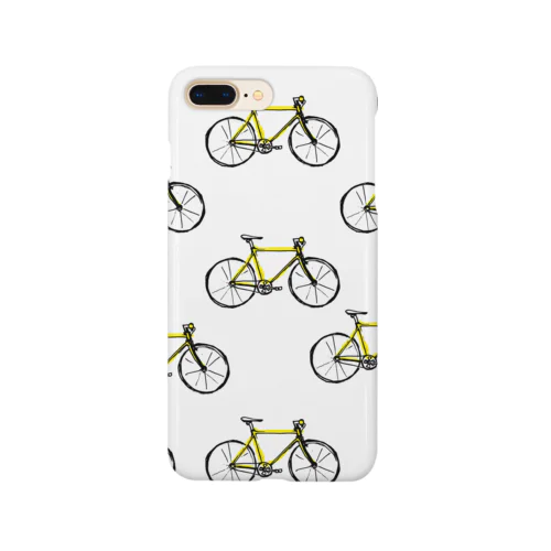 クロスバイクイラストスマホケース黄 Smartphone Case