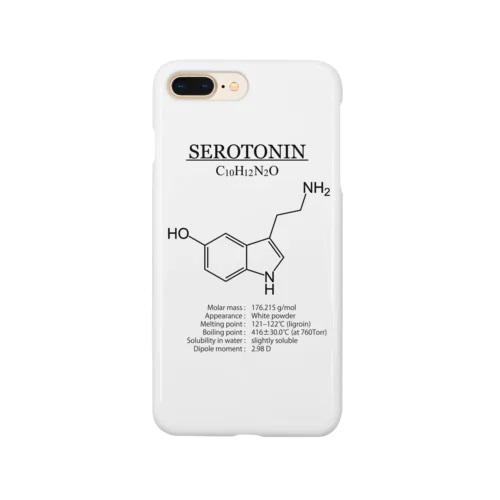 セロトニン(精神安定・感情コントロール)：化学：化学構造・分子式 Smartphone Case