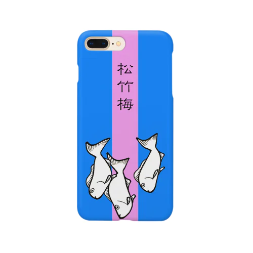 松竹梅 blue & pink スマホケース