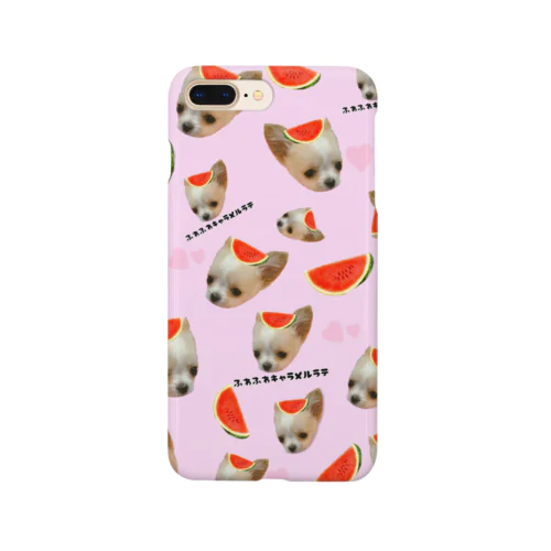 チワワのふわふわキャラメルラテ（スイカ総柄） Smartphone Case