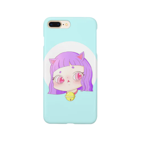 マロ眉にゃんこ【Blue】 Smartphone Case