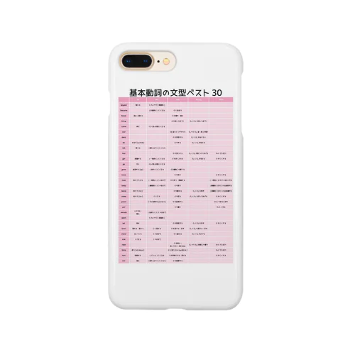 基本動詞30ピンク スマホケース