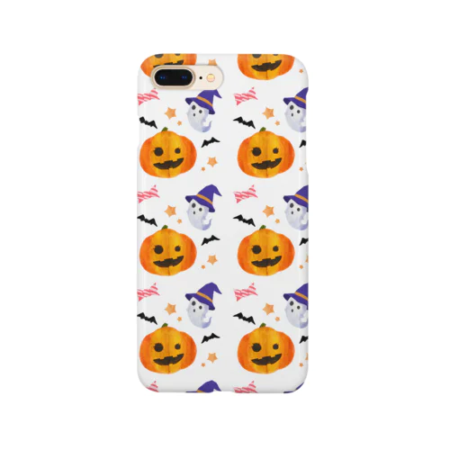 ハロウィンかぼちゃとおばけ スマホケース