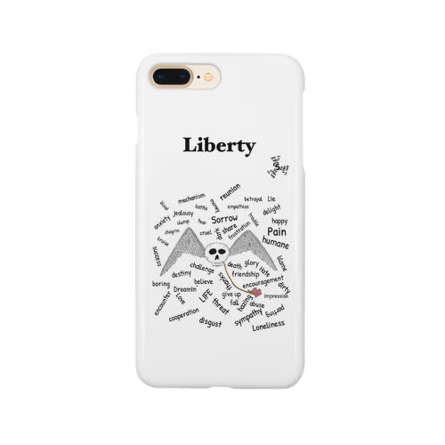 Liberty-私も一緒に連れてって-スカル×翼×ハート スマホケース