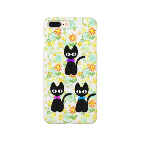 黒猫三兄弟 お花畑バージョン Smartphone Case