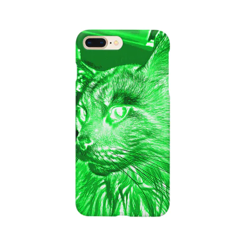 光る猫 緑 Smartphone Case