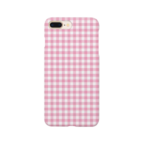 ギンガムチェック　5 ピンク  #118 Smartphone Case