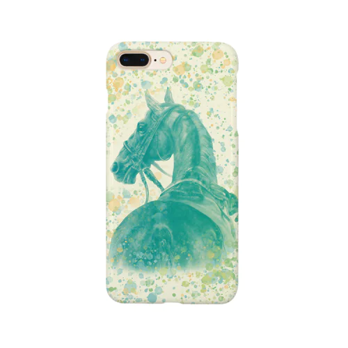 サラブレッドの肖像画（グリーン） Smartphone Case