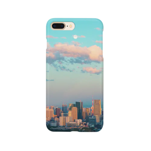 夕空の月と東京のスマホケース Smartphone Case