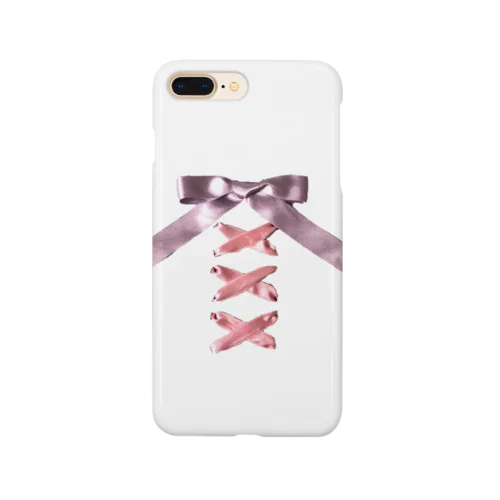 Pink × Lavender Lased-up Ribbon スマホケース