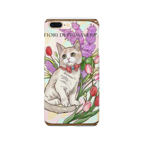 春の花々と猫　Fiori di Primavera Ⅲ Smartphone Case