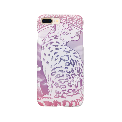 ミュシャ風 ユキヒョウ 朝焼け Smartphone Case