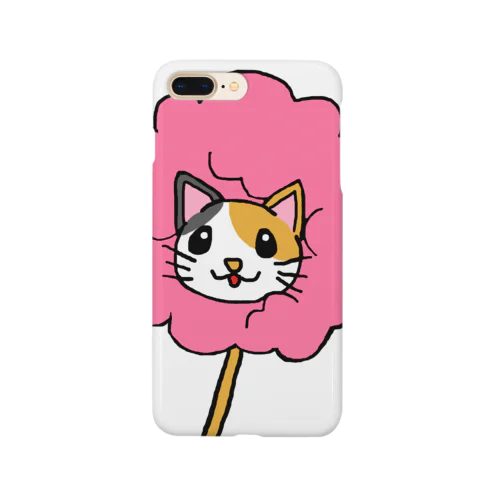 わたあめにゃんこ　三毛猫ver(桜色) スマホケース