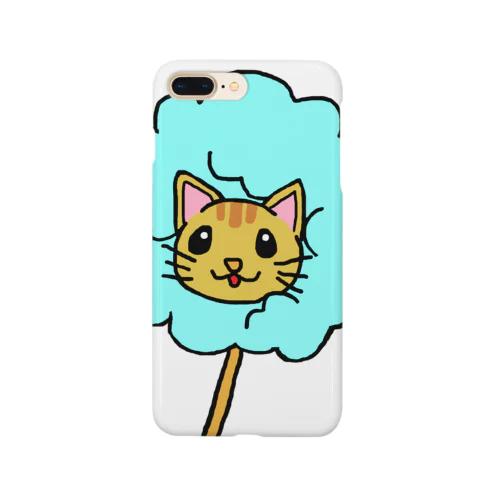 わたあめにゃんこ　茶トラ猫ver(水色) Smartphone Case