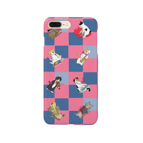 にゃんこの音楽隊　チェック Smartphone Case