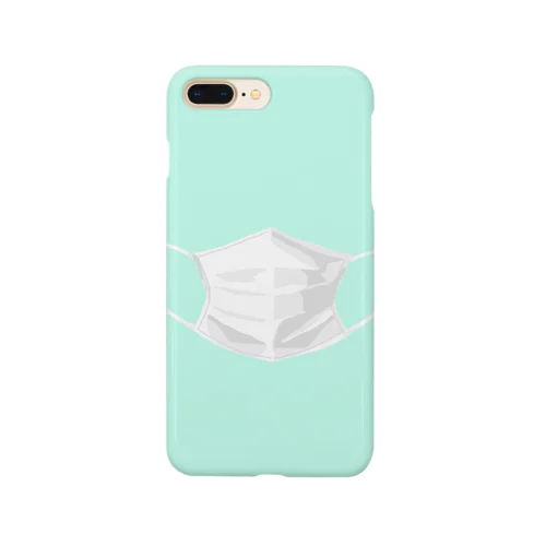 マスクするスマホ　ライトブルー Smartphone Case