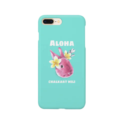 チョークアート アロハうさぎ グリーン Smartphone Case