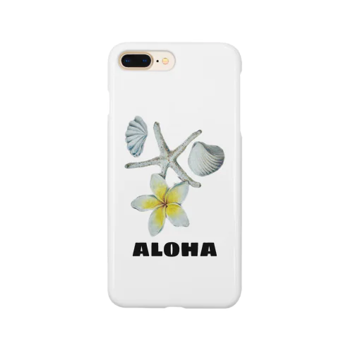 チョークアート アロハプルメリア ホワイト Smartphone Case