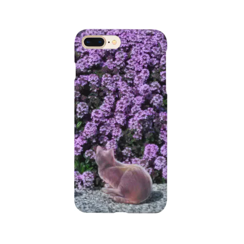 ねこさんぽ・パープルフラワー Smartphone Case