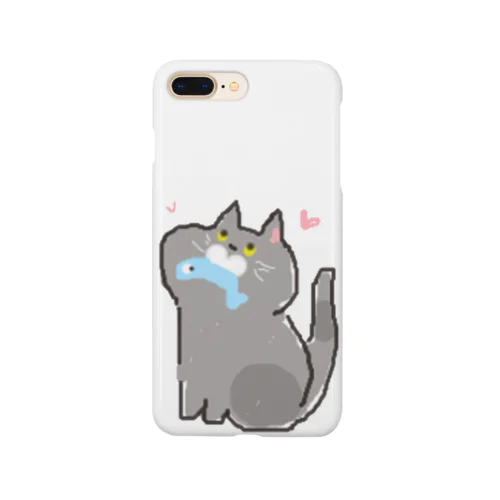 お魚くわえた灰猫 Smartphone Case