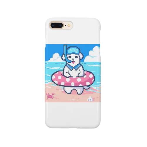 🐶夏が楽しみすぎる犬🌞🌊（ドット） Smartphone Case