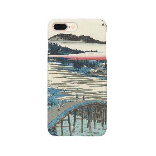 「名所江戸百景・高田姿見のはし俤の橋砂利場」風景画。 Smartphone Case