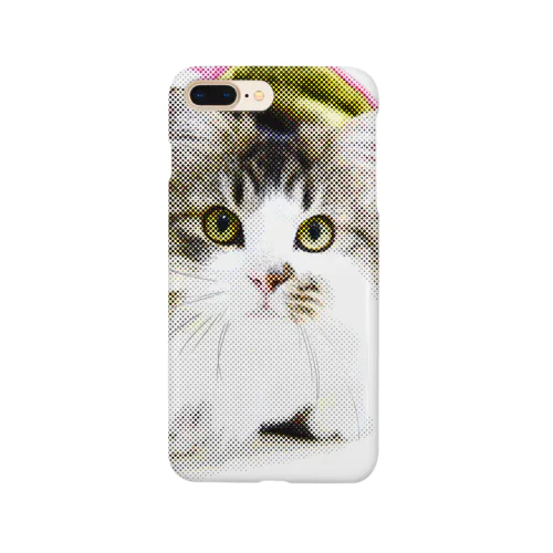 丸ドットモザイクピンクパーカー36CAT Smartphone Case