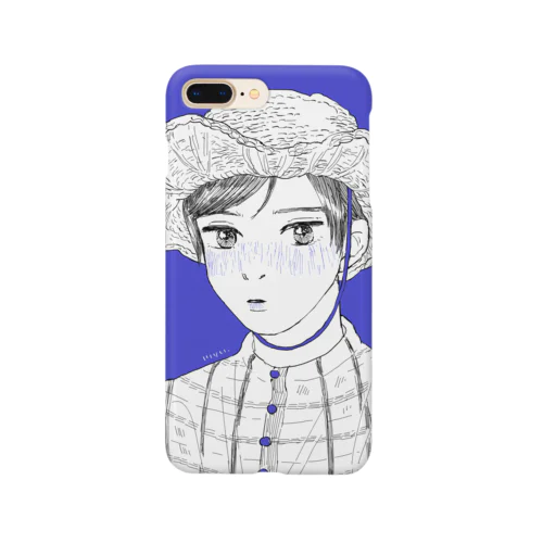 麦わら帽子のひと青 Smartphone Case