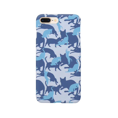 猫迷彩　カモフラージュ　青 Smartphone Case