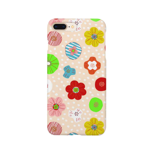 北欧風花柄（ピンク） Smartphone Case