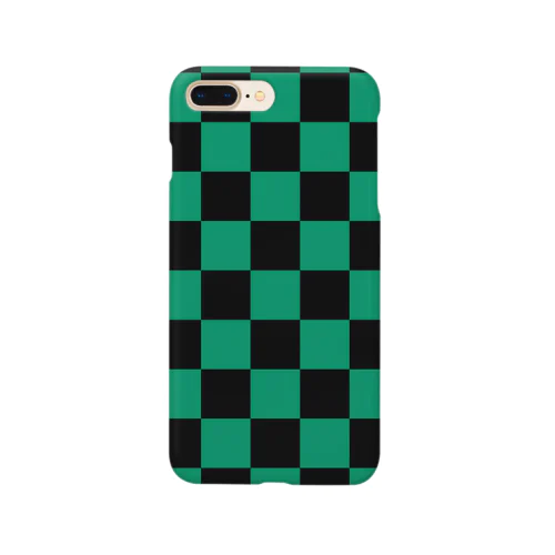 市松模様 (黒/緑) Smartphone Case