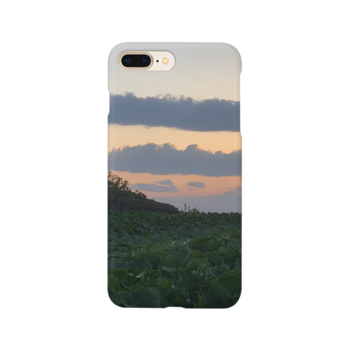 畑と夕焼け Smartphone Case