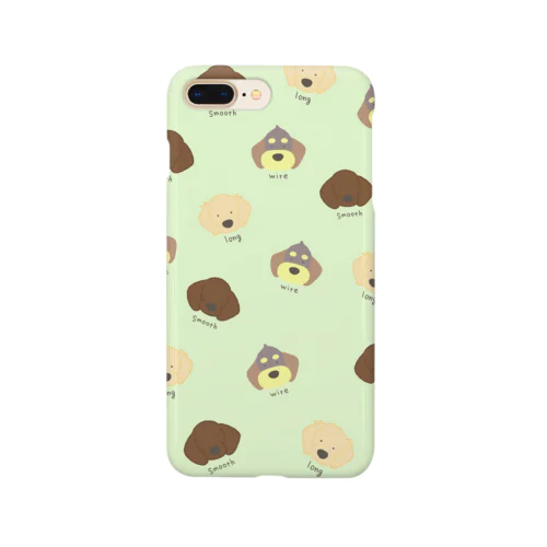 Love♡Dachshund　green スマホケース