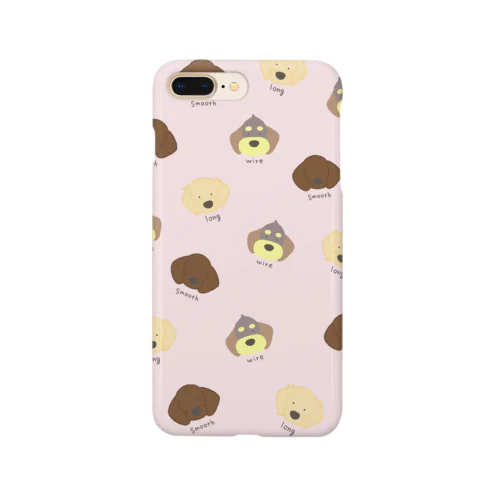 Love♡Dachshund　pink スマホケース