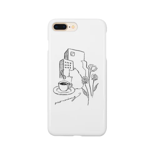 morning cat and coffee Smartphone Case