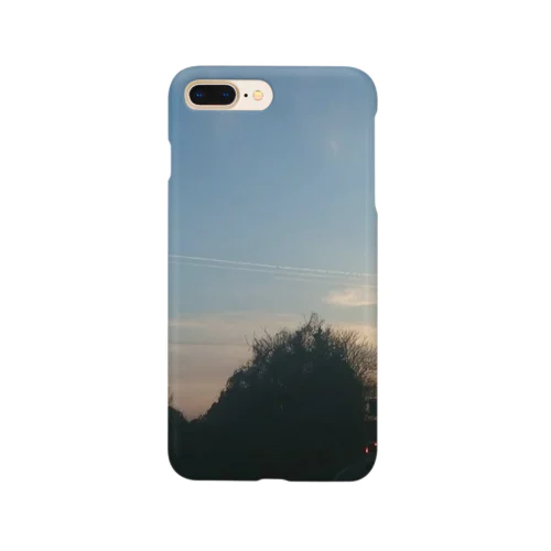 飛行機雲in田舎 Smartphone Case