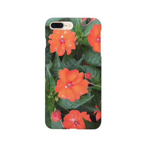 オレンジの花とグリーンの葉 Smartphone Case