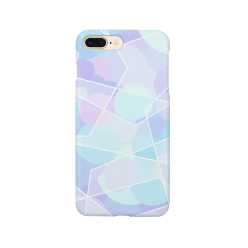 水玉と多角形の柄（青） Smartphone Case