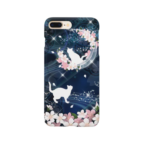 月花猫～桜花宵ノ顔・藍 Smartphone Case