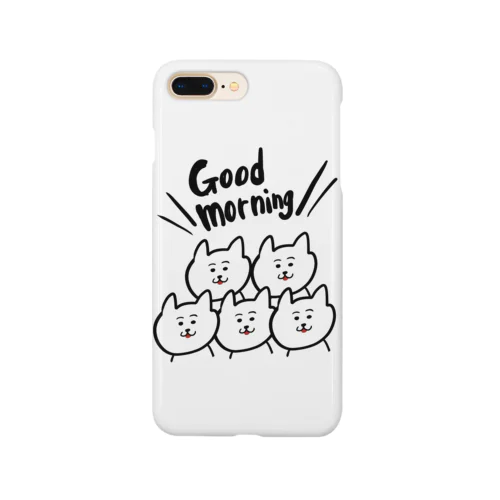 ５匹のグッドモーニングねこ スマホケース