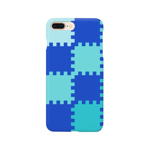 プレイマット柄ドット青 Smartphone Case