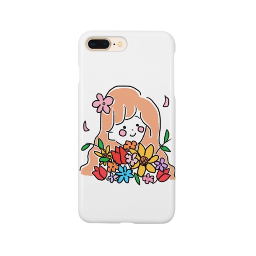 ふわふわがーる　お花を添えて Smartphone Case