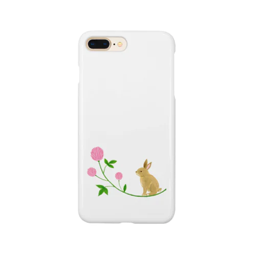 うさぎとピンクのお花 Smartphone Case