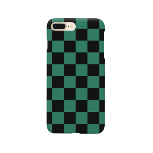 市松模様(黒緑)スマホケース Smartphone Case