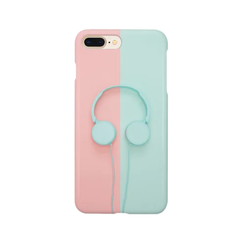 ピンクとブルーのヘッドホンのスマホケース Smartphone Case
