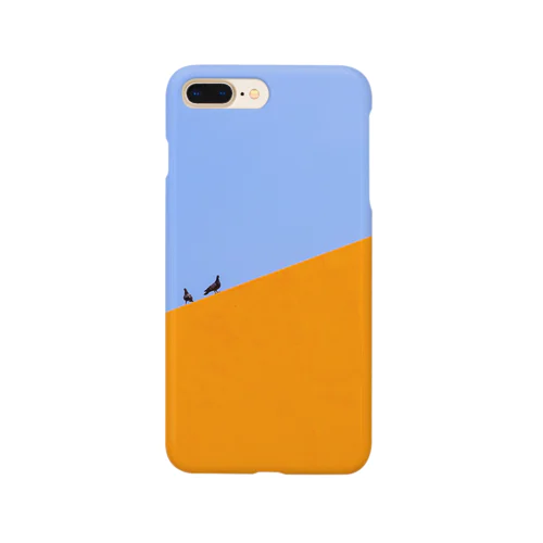 オレンジとブルーとトリのスマホケース Smartphone Case