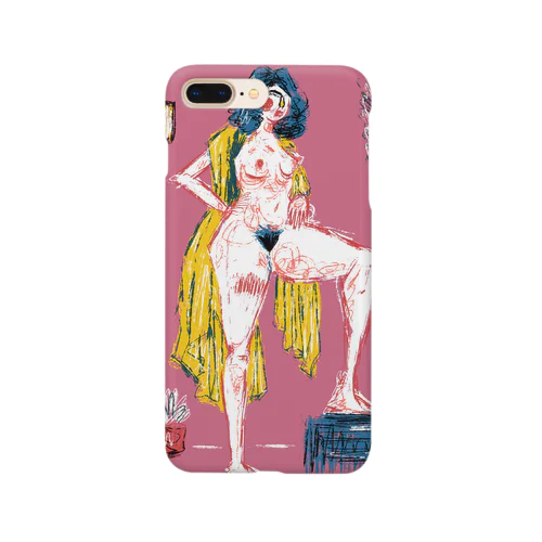 裸の女と黄色のマフラー Smartphone Case