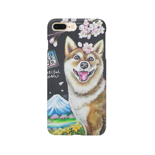 黒板わんにゃん　柴犬 Smartphone Case