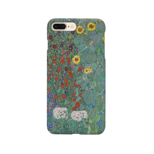 グスタフ・クリムト　cottage garden with sunflowers 絵画プリント　植物画　花柄 Smartphone Case