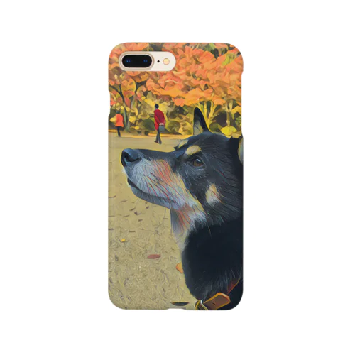 紅葉と黒柴 Smartphone Case